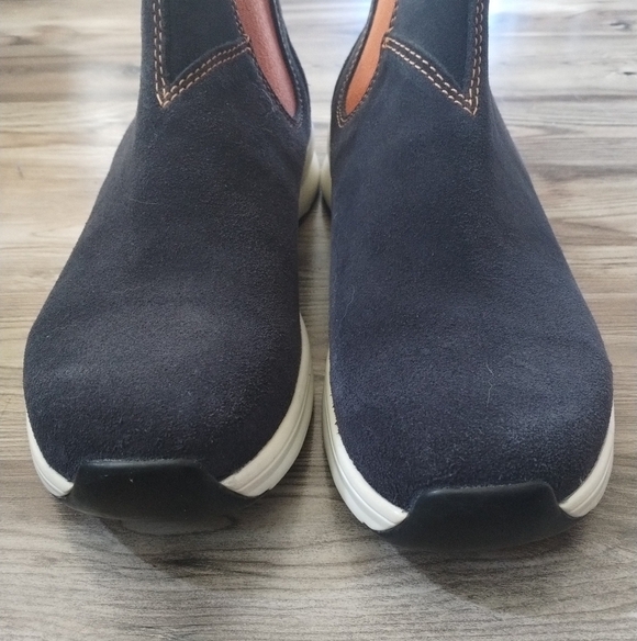Blundstone 2147 Active Suede Chelsea Boots Navy Suede / Burnt Orange W9, M7 - Picture 2 of 6